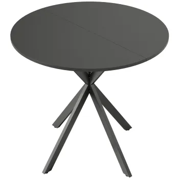 HOMCOM Masa rotunda de bucatarie, 80 cm, blat compact, placa aglomerata, metal, Negru | Aosom Romania imagine