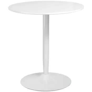 HOMCOM Masa rotunda , Masa de bucatarie moderna cu baza din otel, suport antiderapant pentru sufragerie, sufragerie, ?70 x 75 cm, Alb | AOSOM RO imagine