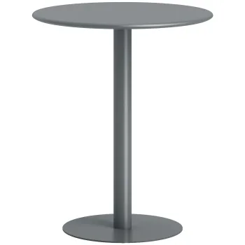 HOMCOM Masa rotunda pentru 2 persoane, otel, pentru interior si exterior, gri | Aosom Romania imagine