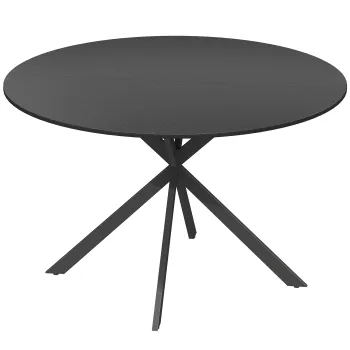 HOMCOM Masa rotunda pentru 4 persoane, masa de bucatarie in stil industrial cu picioare din otel, pentru sufragerie, bucatarie, negru | Aosom Romania imagine