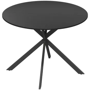 HOMCOM Masa rotunda pentru 4 persoane, masa de bucatarie in stil industrial cu picioare din otel, pentru sufragerie, bucatarie, negru | Aosom Romania imagine