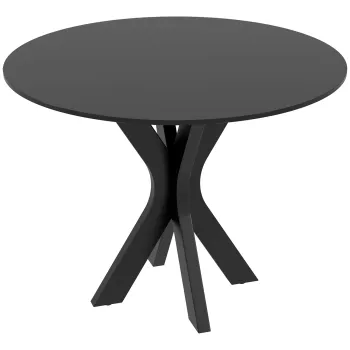 HOMCOM Masa Rotunda pentru 4 Persoane, Negru | Aosom Romania imagine