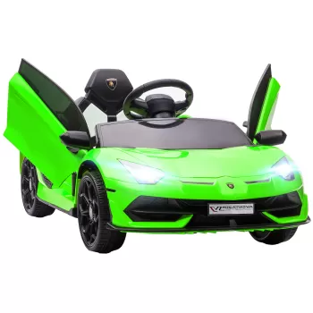 HOMCOM Masinuta Electrica Lamborghini pentru Copii cu Usi Fluture, Masinuta Electrica cu Telecomanda, Suspensie pentru Varsta de 3-5 ani,Verde imagine