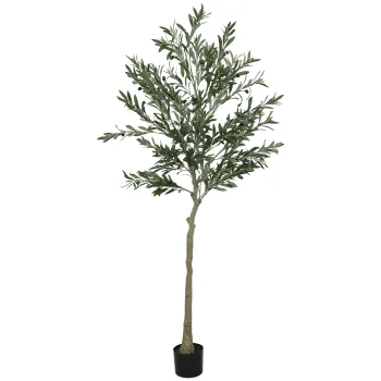 HOMCOM Maslin Artificial Inalt de 180 cm cu 900 Frunze, 40 Masline si Ghiveci | Aosom Romania imagine
