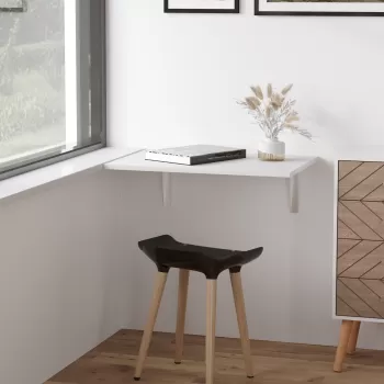 HOMCOM Masuta de perete rabatabila pentru economie de spatiu, din MDF masa mica, pentru Studio, Bucatarie, Sufragerie | AOSOM RO imagine