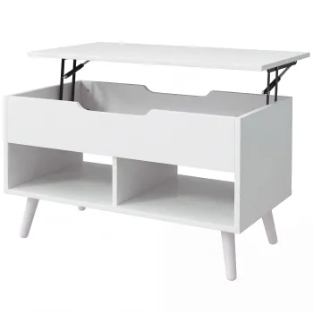 HOMCOM Masuta joasa rabatabila transformabila cu spatiu de depozitare | Aosom Romania imagine