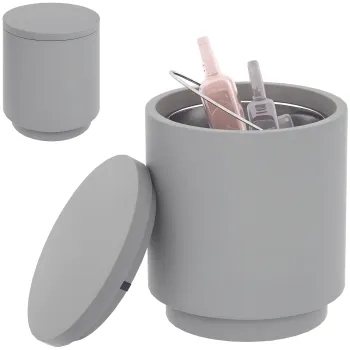 HOMCOM Masuta Multifunctionala cu Galeata de Gheata 10L si Capac Gri Deschis | Aosom Romania imagine