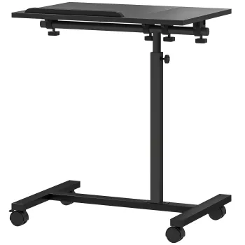 HOMCOM Masuta pentru Laptop de Canapea cu Roti Blocabile si Blat Inclinabil, Negru | Aosom Romania imagine