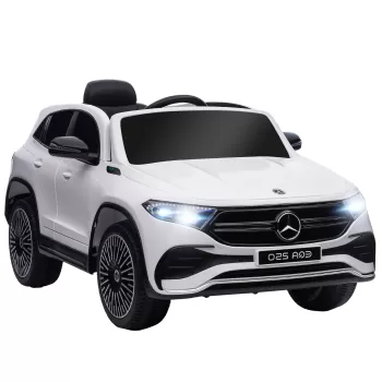 HOMCOM Mercedes-Benz EQA 12V Masinuta Electrica pentru Copii cu Baterie Portabila, cu Telecomanda, Muzica, Claxon, pentru 3-8 ani Alb | Aosom RO imagine