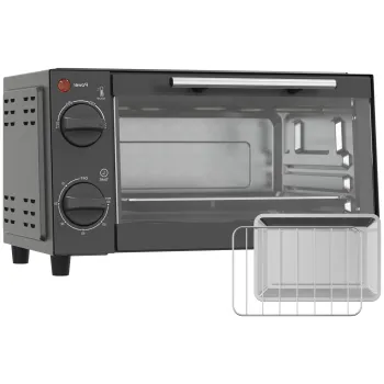 HOMCOM Mini Cuptor Electric 9L Cuptor Electric de Masa 750W cu Temperatura Reglabila Temporizator 35x24,6x20 cm Gri | Aosom Romania imagine