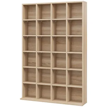 Homcom Mobila Biblioteca de Perete 24 Compartimente Inaltime Reglabila | Aosom Romania imagine