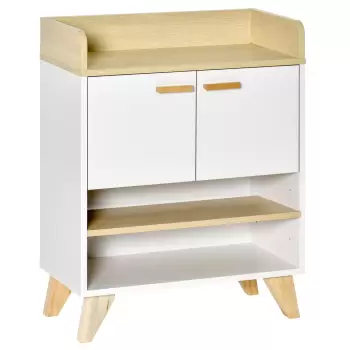 HOMCOM Mobilier multifunctional cu dulap si rafturi deschise, mobilier pentru sufragerie, bucatarie, birou, din lemn alb, 60x30x78cm imagine
