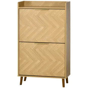 HOMCOM Mobilier pentru pantofi cu 2 usi rabatabile pentru intrare mica living dormitor 70 x 30 x 120 cm | Aosom Romania imagine