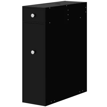 HOMCOM Mobilier pentru toaleta/baie cu suport hartie igienica - 2 sertare organizator din MDF - 17 x 48 x 58 cm | Aosom Romania imagine