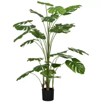 HOMCOM Monstera Deliciosa Artificiala cu Ghiveci, Planta Artificiala pentru Interior si Exterior pentru Decorarea Camerei de Zi de Acasa, 180cm imagine