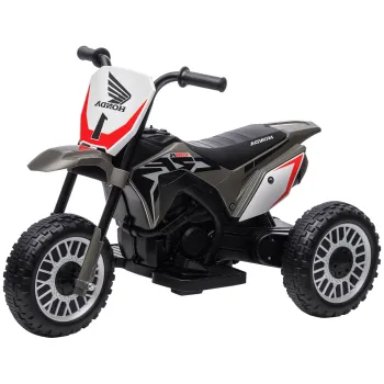 HOMCOM Motocicleta cross electrica pentru copii licenta Honda CRF450RL 3 roti baterie 6V copii 18-36 luni gri | Aosom Romania imagine