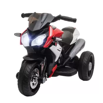 HOMCOM Motocicleta Electrica Copii 3-5 Ani cu Lumini Muzica Baterie 6V Negru Rosu imagine