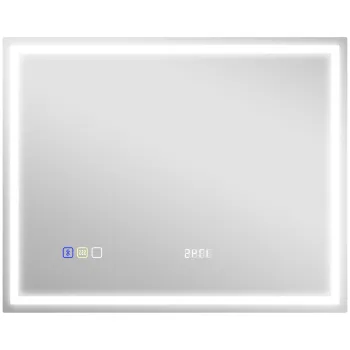 HOMCOM Oglinda baie LED bluetooth 80 x 100 cm intrerupator tactil lumina reglabila 3 culori anti-ceata memorie argintiu | Aosom Romania imagine