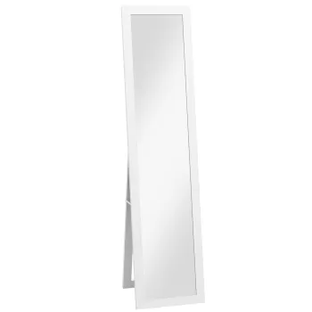 HOMCOM Oglinda cu Rama din MDF cu Picioare si Manere pentru Utilizare pe Perete sau pe Podea, 37x40x155 cm, Culoare Lemn Natur si Trasparent imagine