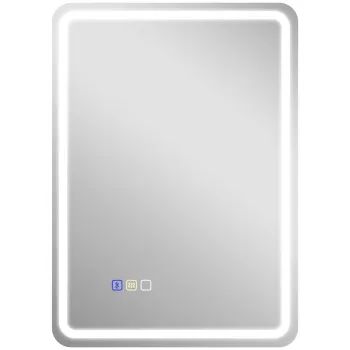 HOMCOM Oglinda de Baie Bluetooth LED 50 x 70 cm cu Anticeata - Argintiu | Aosom Romania imagine