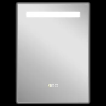 HOMCOM Oglinda de baie cu lumina LED 70x50 cm cu 3 culori de lumina, functie anti-aburire, functie memorie, IP44 | Aosom Romania imagine