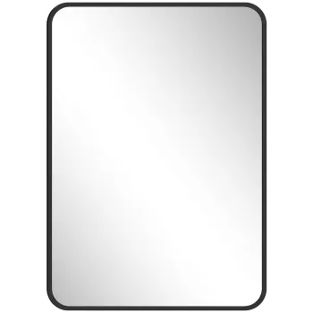 HOMCOM Oglinda de Baie Rectangulara cu Rama Metalica Oglinda Decorativa pentru Dormitor Living sau Antreu 50x70 cm Negru | Aosom Romania imagine