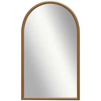 HOMCOM Oglinda de Perete Arcuita, Oglinda Arc pentru Sufragerie, Dormitor, Hol, 110x65 cm, Maro Inchis | Aosom Romania imagine