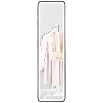 HOMCOM Oglinda de Perete cu Iluminare LED Reglabila, Control la Atingere si Functie de Memorie, 40x3x120 cm, Negru | Aosom Romania imagine