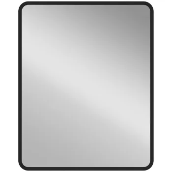 HOMCOM Oglinda de perete dreptunghiulara 50 x 40 cm, oglinda decorativa moderna cu rama din metal pentru living, hol, coridor, negru | Aosom Romania imagine