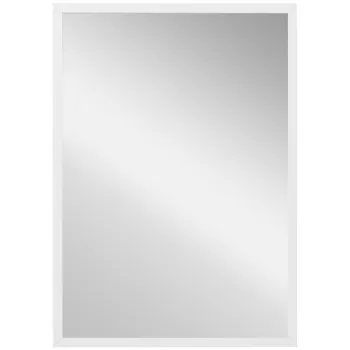 HOMCOM Oglinda de perete dreptunghiulara 60 x 40 cm, rama din lemn alb, ideala pentru baie, living sau dormitor | Aosom Romania imagine