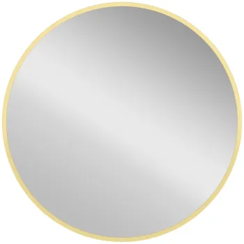 HOMCOM Oglinda de perete rotunda O 61 cm, rama din aliaj de aluminiu, pentru baie, dormitor, living, hol, auriu | Aosom Romania imagine