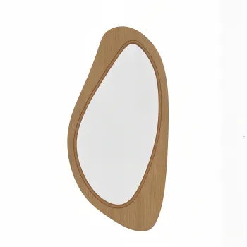 HOMCOM Oglinda de perete tip fereastra cu rama din furnir de pin pentru dormitor si camera de zi, 91,5 x 45 x 3 cm, lemn natural | Aosom Romania imagine