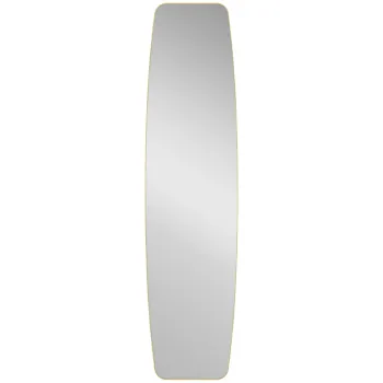 HOMCOM Oglinda mare de perete ovala 160 x 40 cm, oglinda suspendata moderna, cadru din metal si lemn, gata de agatat, auriu | Aosom Romania imagine