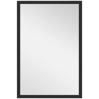HOMCOM Oglinda murala rectangulara 60 x 40 cm, cadru din lemn negru, ideala pentru baie, living sau dormitor | Aosom Romania imagine