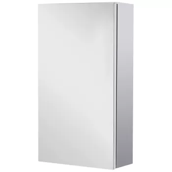 HOMCOM Oglinda pentru baie din otel cu usa si spatiu depozitare, dulapior pentru baie cu 2 compartimente, 55x14x30cm | AOSOM RO imagine