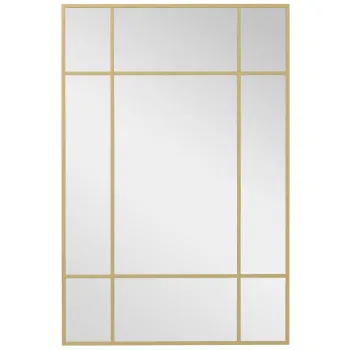 Homcom Oglinda Perete - Dreptunghiulara cu Cadru Metalic Stil Fereastra | Aosom Romania imagine