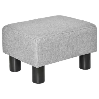 HOMCOM Otoman din stofa Scaun dreptunghiular mic captusit pentru sufragerie si sufragerie, 40x30x24cm, de culoare gri imagine