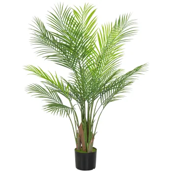 HOMCOM Palmier Artificial mare 120cm Planta artificiala, Plastica Plante artificiale in ghiveci pentru living birou | Aosom Romania imagine