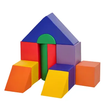 HOMCOM Parcurs motricitate bebelusi 11PCS, modul motricitate bebelusi din spuma EPE cu husa din material sintetic, blocuri constructie din spuma, jucarii educative pentru copii de 1-3 ani, multicolor | Aosom Romania imagine