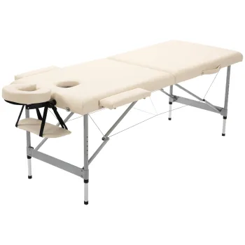 HOMCOM Pat de masaj pliabil, incl. deschidere pentru fata, suporturi pentru brate, tavite pentru maini, masa de masaj mobila, 186 cm x 71 cm x 83 cm | Aosom Romania imagine