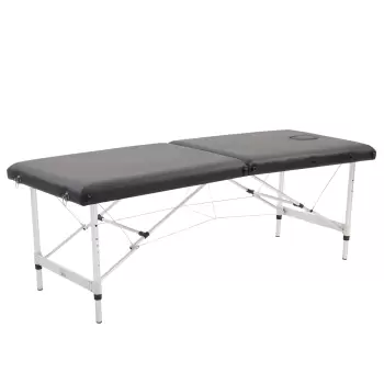 HomCom pat pliabil de masaj, geanta inclusa, din lemn, negru | Aosom Ro imagine