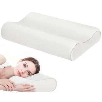 HOMCOM Perna Memory Foam cu Husa Detasabila 60x40x10/12 cm Crem | Aosom Romania imagine