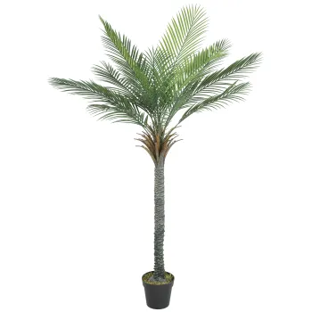 HOMCOM Planta Artificiala Decorativa 180 cm Palmier Artificial cu Ghiveci si Frunze pentru Interior Verde | Aosom Romania imagine