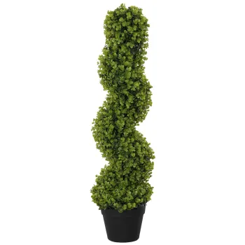 HOMCOM Planta Artificiala Eucalipt Spiralat cu Ghiveci Inclus Rezistent la Raze UV, O17,5x90 cm, Verde | Aosom Romania imagine