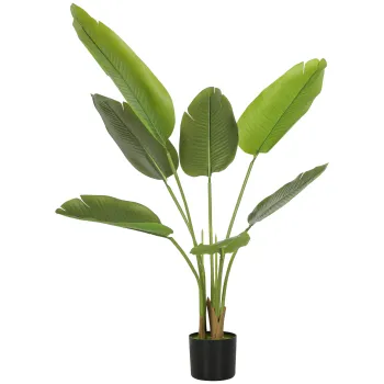 HOMCOM Planta artificiala interioara 109 cm, copac artificial cu ghiveci din plastic si sol flocat, verde | Aosom Romania imagine