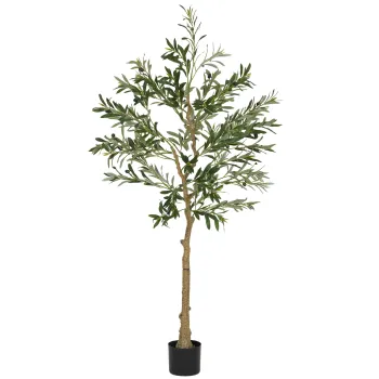 HOMCOM Planta Artificiala Maslin 150 cm cu 720 Frunze, 32 Masline si Ghiveci | Aosom Romania imagine
