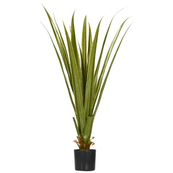 HOMCOM Planta artificiala tip agave in ghiveci, inaltime 90 cm, 16 frunze, interior si exterior, realism ridicat | Aosom Romania imagine
