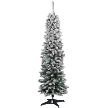 HOMCOM Pom de Craciun 180 cm Pin Artificial captusit cu plus alb cu 390 ramuri, baza pliabila detasabila imagine