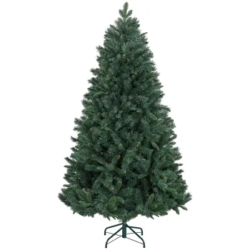 HOMCOM Pom de Craciun Artificial, Brad Realist Pliabil cu Design cu Balamale si Baza Metalica, O102x180 cm, Verde | Aosom Romania imagine