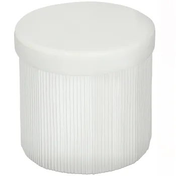 HOMCOM Puf depozitare Banca depozitare pliabila 35 L 38x38x38 cm Tapiterie din Catifea Cufar de Depozitare Rotund Crem | Aosom Romania imagine